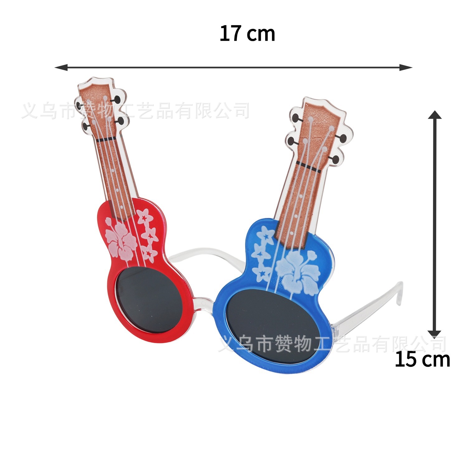 Red and blue guitar