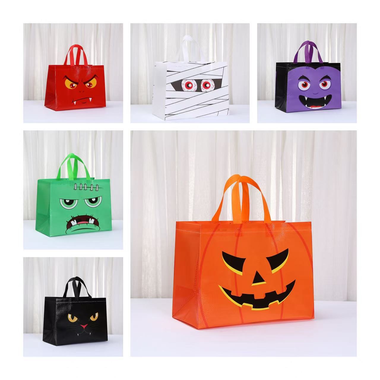 Bolsas de regalo impresas, bolsas de compras estereoscópicas, bolsas de regalo, bolsas de Halloween, bolsas de embalaje no tejidas