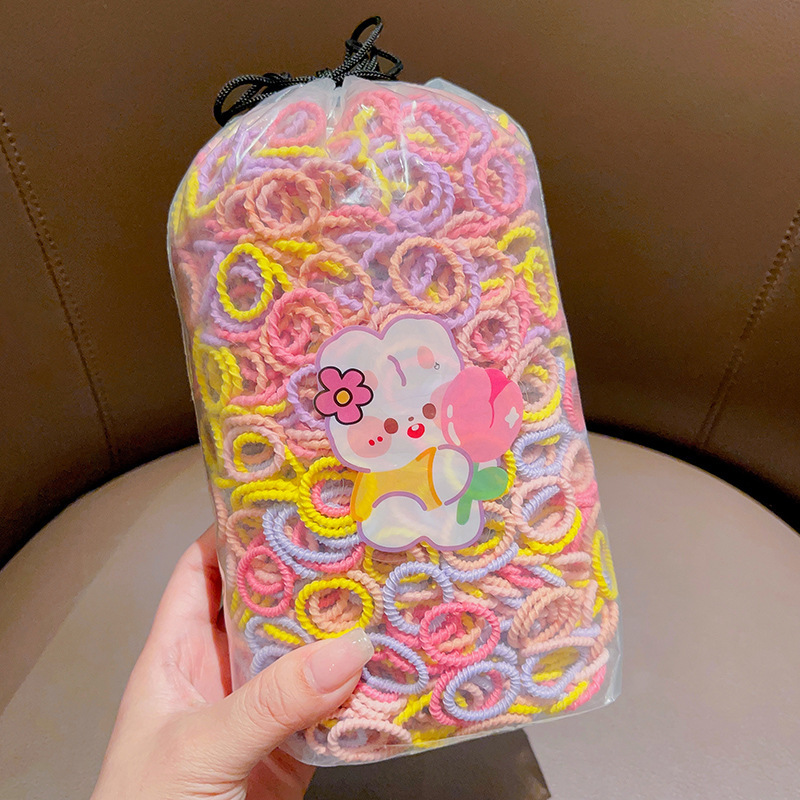 600 piezas de la banda de goma elástica para niños no lastiman el cabello del bebé lazo del pelo del pulgar banda de pelo niña cuerda de pelo