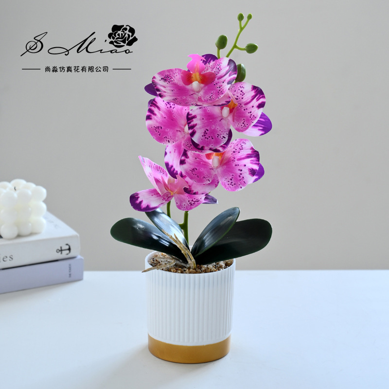 Flores falsas impresión 3D película sensación mariposa orquídea bonsai simulación decoración interior creativa simulación maceta plantación verde