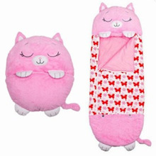 儿童睡袋跨境可爱卡通动物宝宝折叠防踢被隔脏睡袋秋冬连体空调被