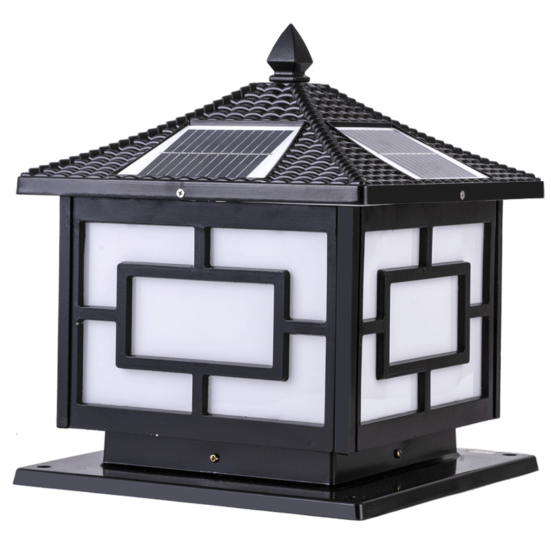 Lámpara solar de poste para exteriores, impermeable, para jardín, patio, valla, casa, villa, balcón, puerta