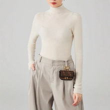 韩国2025新款法式粉色半高领羊毛针织衫女高级感打底毛衣软糯上衣