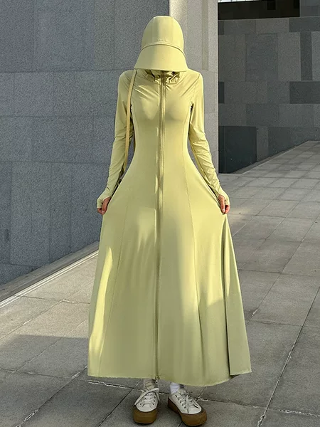 Sun Protection Clothing for Women, Summer Ice Silk Breathable Full-Body Long Uv Protection Sun Protection Clothing, Thin Coat, Sun Protection Clothing Dress