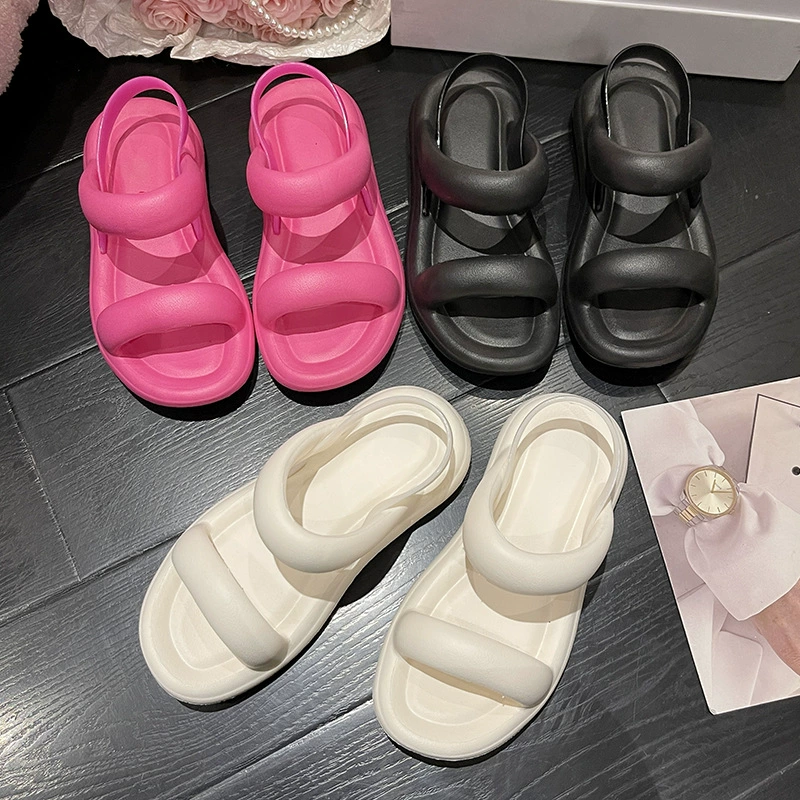 A модные женские сандалии с толстой подошвы EVA топает на фекалии сандалии на открытом воздухе удобные женские сандалии летом