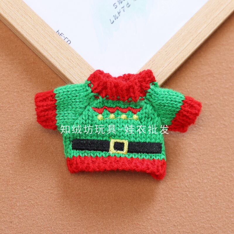 小さなセータークリスマス新年人形服リーダードッグ小さなペンダント服ぬいぐるみ赤いお祝い人形服|undefined