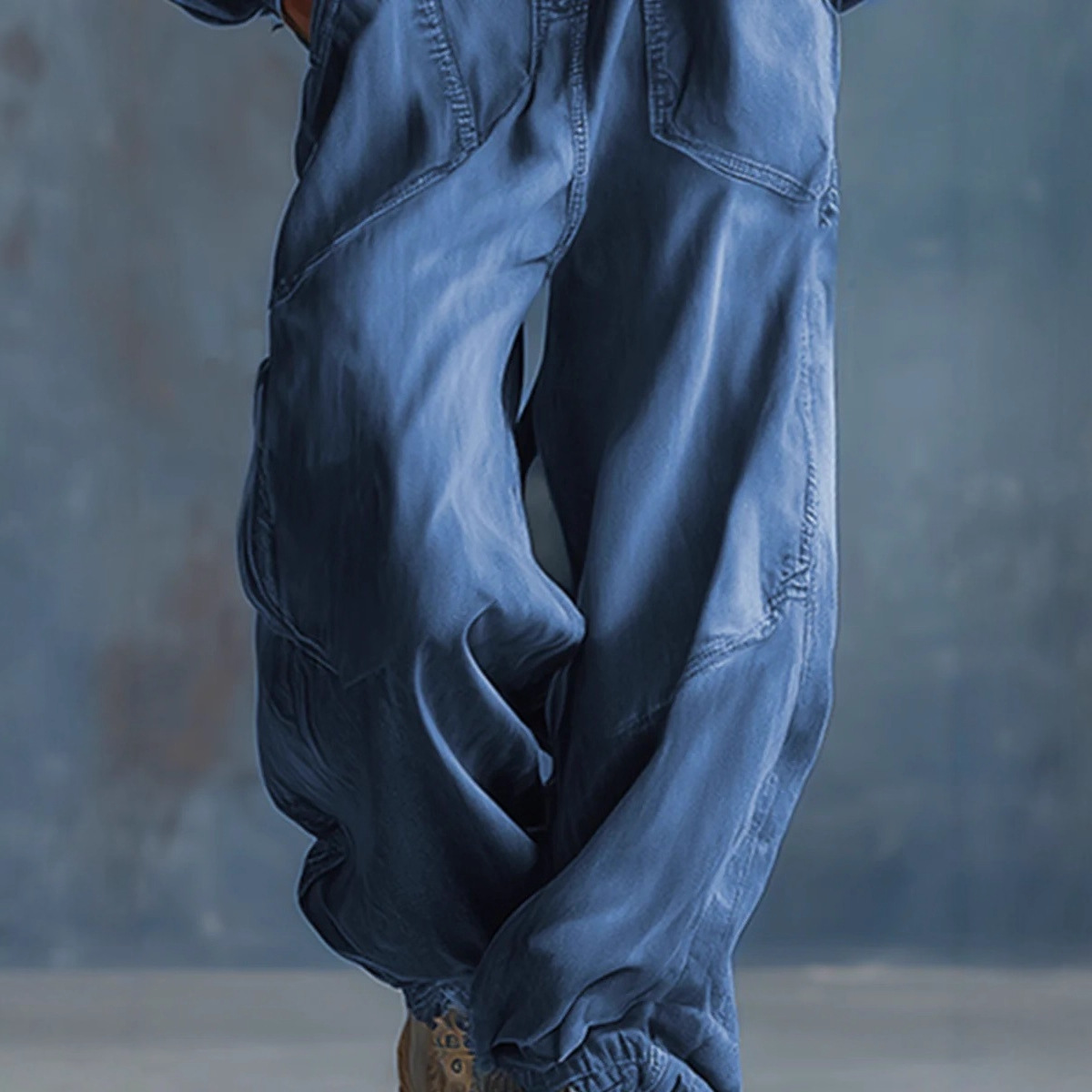 Oversized Denim Jumpsuit For Women – Relaxed Fit Hooded Romper With Utility Pockets (S-2XL, Classic Blue)_voghion.com