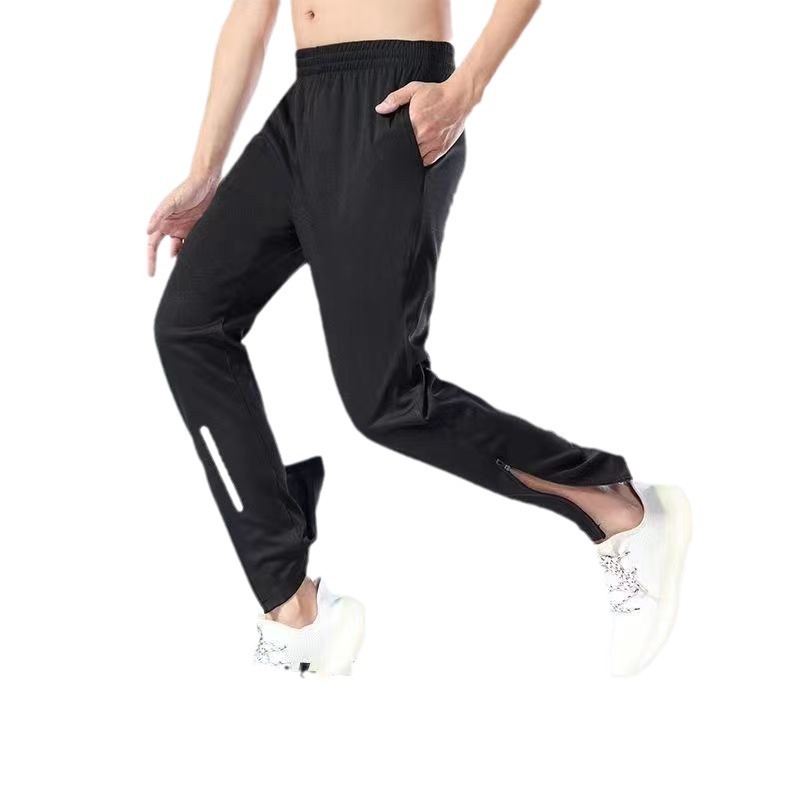 Men's quick-drying loose casual sports pants trousers running fitness football training pants four seasons straight Ice Silk men's pants