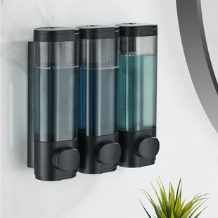Punch-free wall-mounted manual soap dispenser hand sanitizer wall hanger press bottle hotel shampoo shower gel box