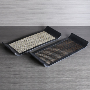 New Chinese-style Non-slip Tray Tea Tray Dispment Plate Rectangular Tray Tea Tray for Water Cup