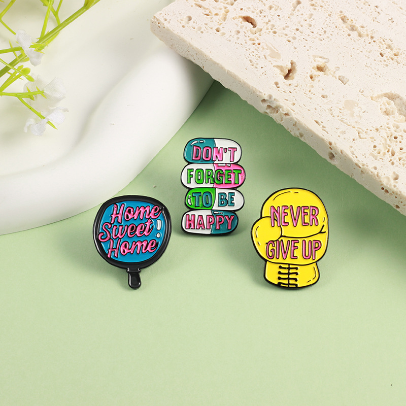 Alloy Material Cartoon Style Pin Letter Alloy Unisex Brooches