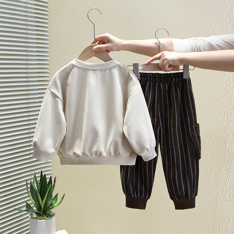 6130 traje de suéter de primavera para niños 2025 nueva marca de moda para niños de dos piezas de moda ropa de primavera y otoño para niños