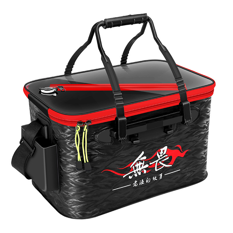 사이드 포켓이 있는 투명 클로즈드 스타일 50cm 블랙