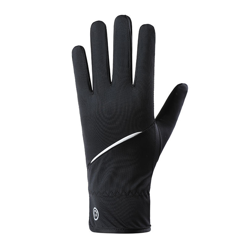 Guantes de seda de hielo para hombres, deportes al aire libre de verano, conducción, protección solar, sombra ligera, guantes antideslizantes y transpirables con todos los dedos