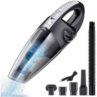 Car vacuum cleaner wireless charging car wet and dry vacuum cleaner household handheld Pet vacuum cleaner hair cleaning (Tozsoranlar) - black-silver-usb