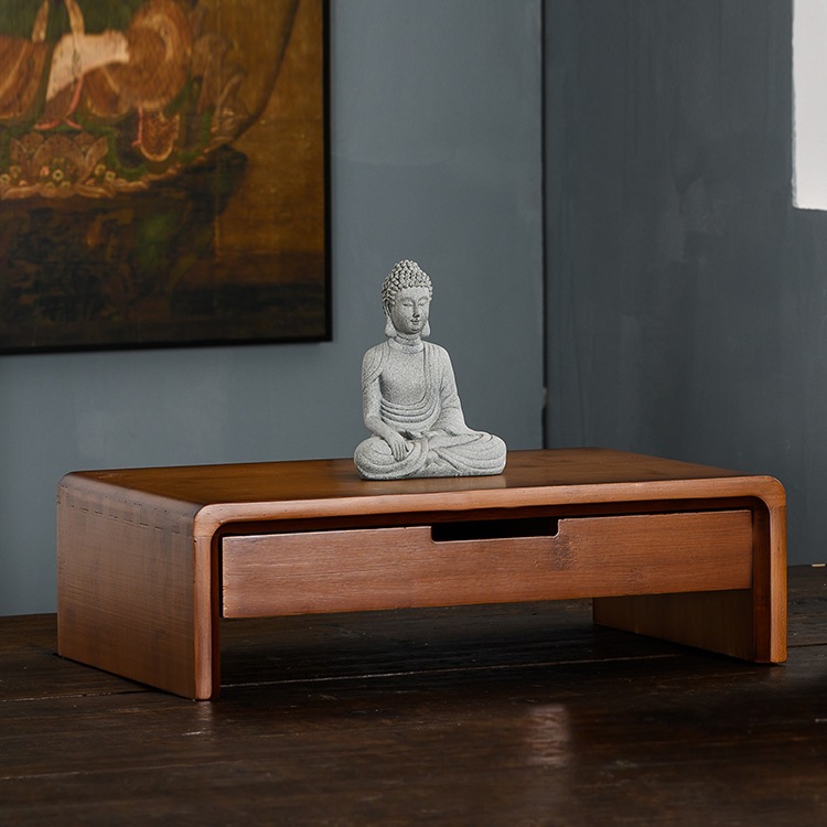 Desktop Small Buddhist Altar Home Shrine Offering Table Incense Stand Guanyin Buddha Statue Offering Pedestal Heightening Stand Tω