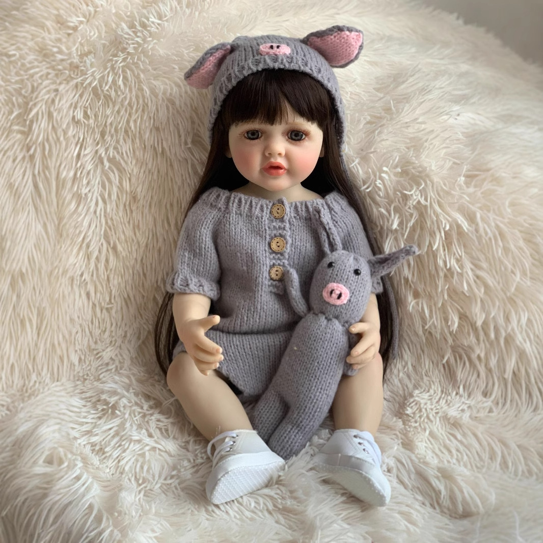 Muñeca Reborn de Simulación de Bebé de 55 cm de Vinilo y Silicona para Niños
