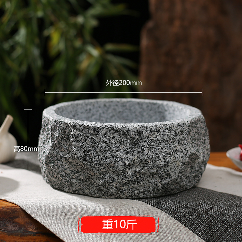 참깨 흰색 두꺼운 돌 그릇 직경 20cm