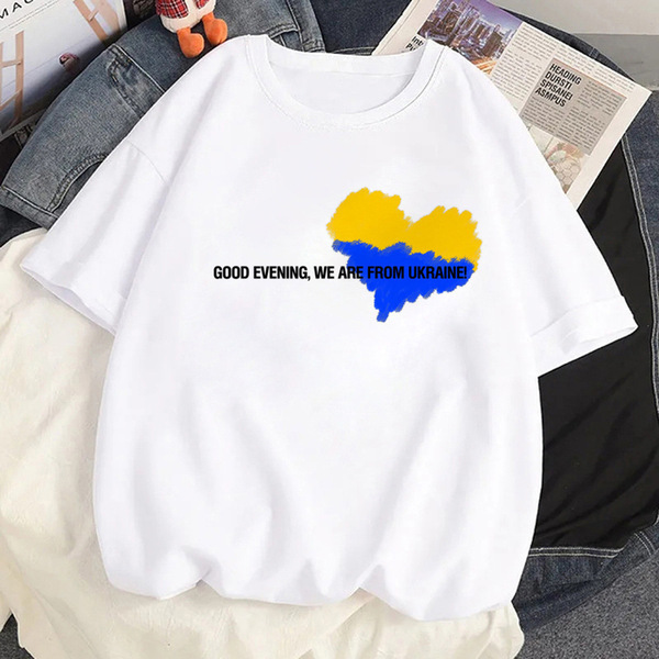 Ukraini Ukraine Flag t shirt women anime Japanese summer Tee