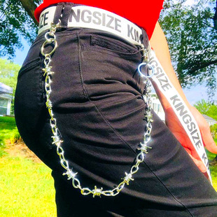 Foreign Trade eBay Hot European and American Gothic Heavy Metal Big Circle Buckle Waist Chain Retro Punk Thornberry Pants Waist Chain