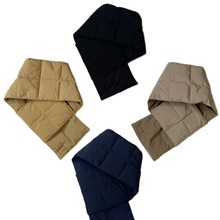 货号25A1774秋冬新款日系紫色字母小标方格休闲羽绒围巾