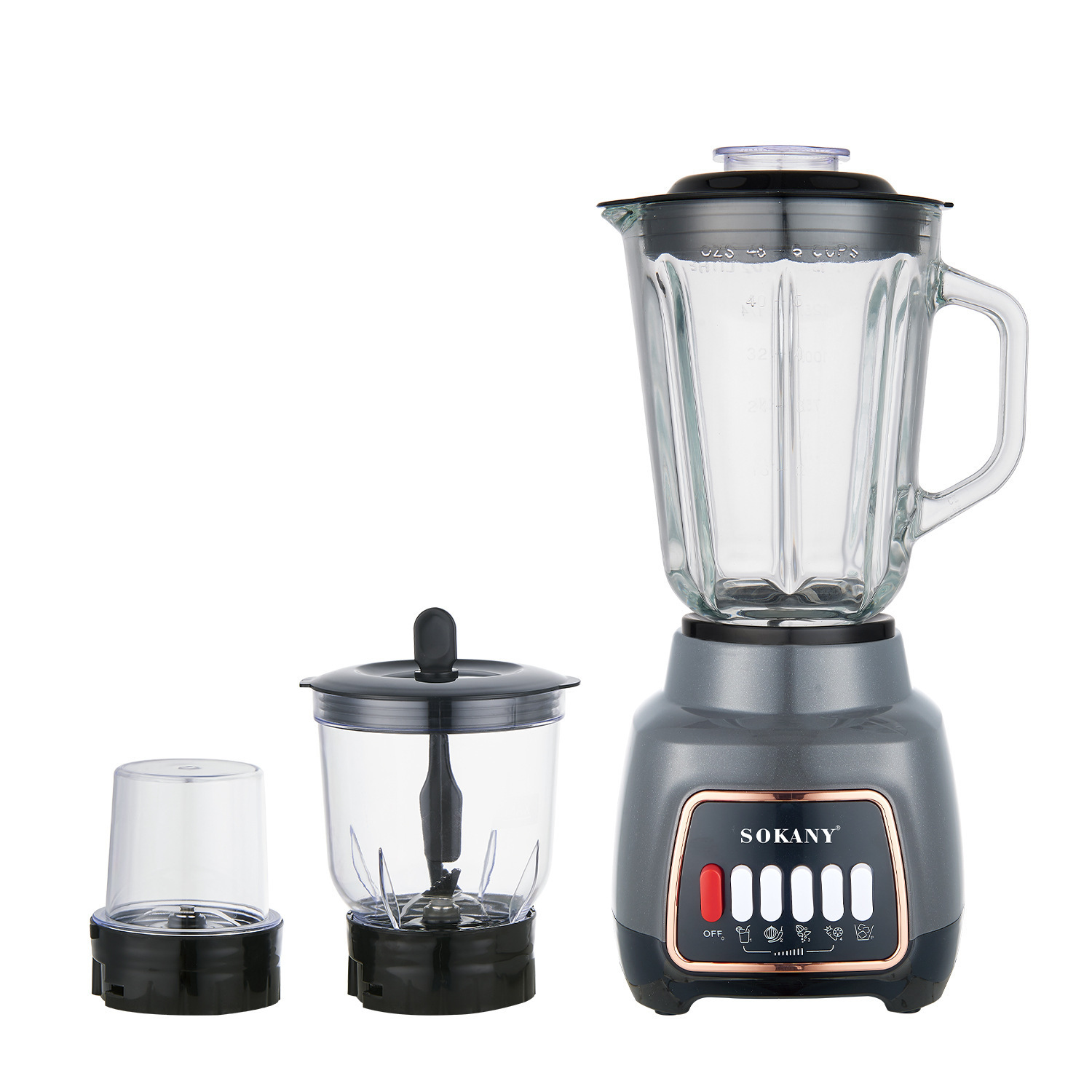 Export Food Processor for Grinding Beans, Mincing Meat, and Juicing 3-in-1 Blender Baby Food Supplement Juice Maker 03061 Sokany