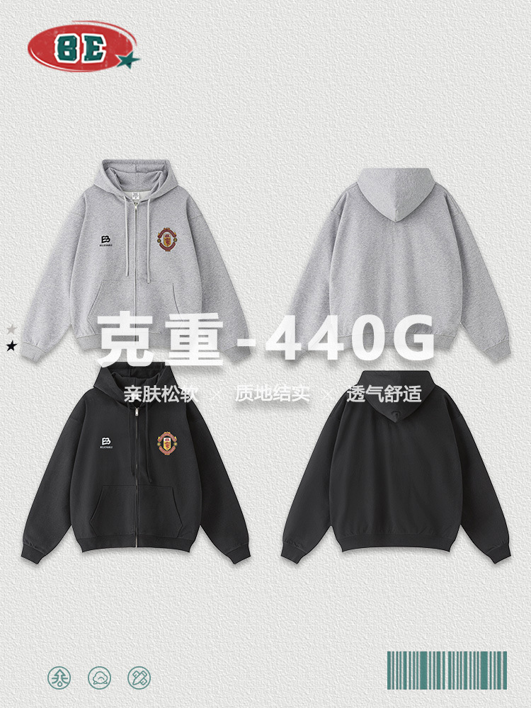 Be Hombres| 2025 otoño invierno pesado 440g cremallera cardigan chaqueta deportiva retro hombre chaqueta con capuz suelta image 6