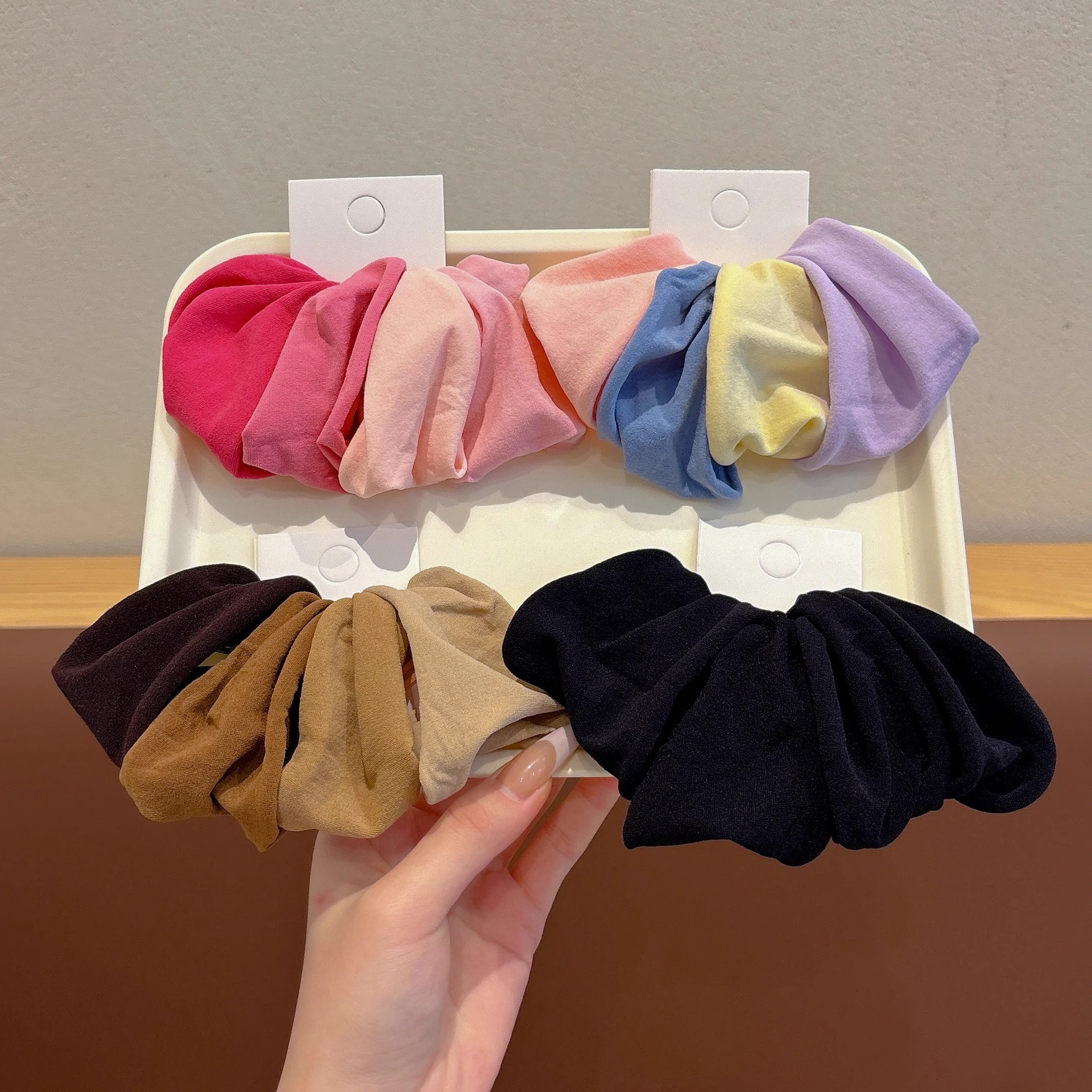 Máscara coreana anillo de cabello grueso borde ancho sin costura de alta elasticidad cabeza cuerda toque de cabello de goma guarniciones de alto valor de belleza