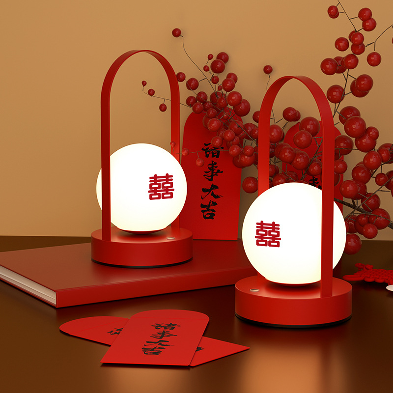 Lámpara LED de Venta Directa de Fábrica, Lámpara Eterna para Bodas, Lámpara de Mesa para Bodas, Regalo de Nupcial para Dormitorio, Lámpara Roja de Noche para Habitación de Matrimonio