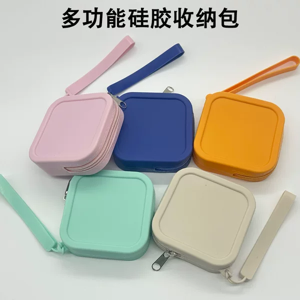 Hot Selling Zipper Coin Purse Multifunctional Silicone Storage Bag Lipstick Bank Card Headphone Storage Bag Convenient Key Bag