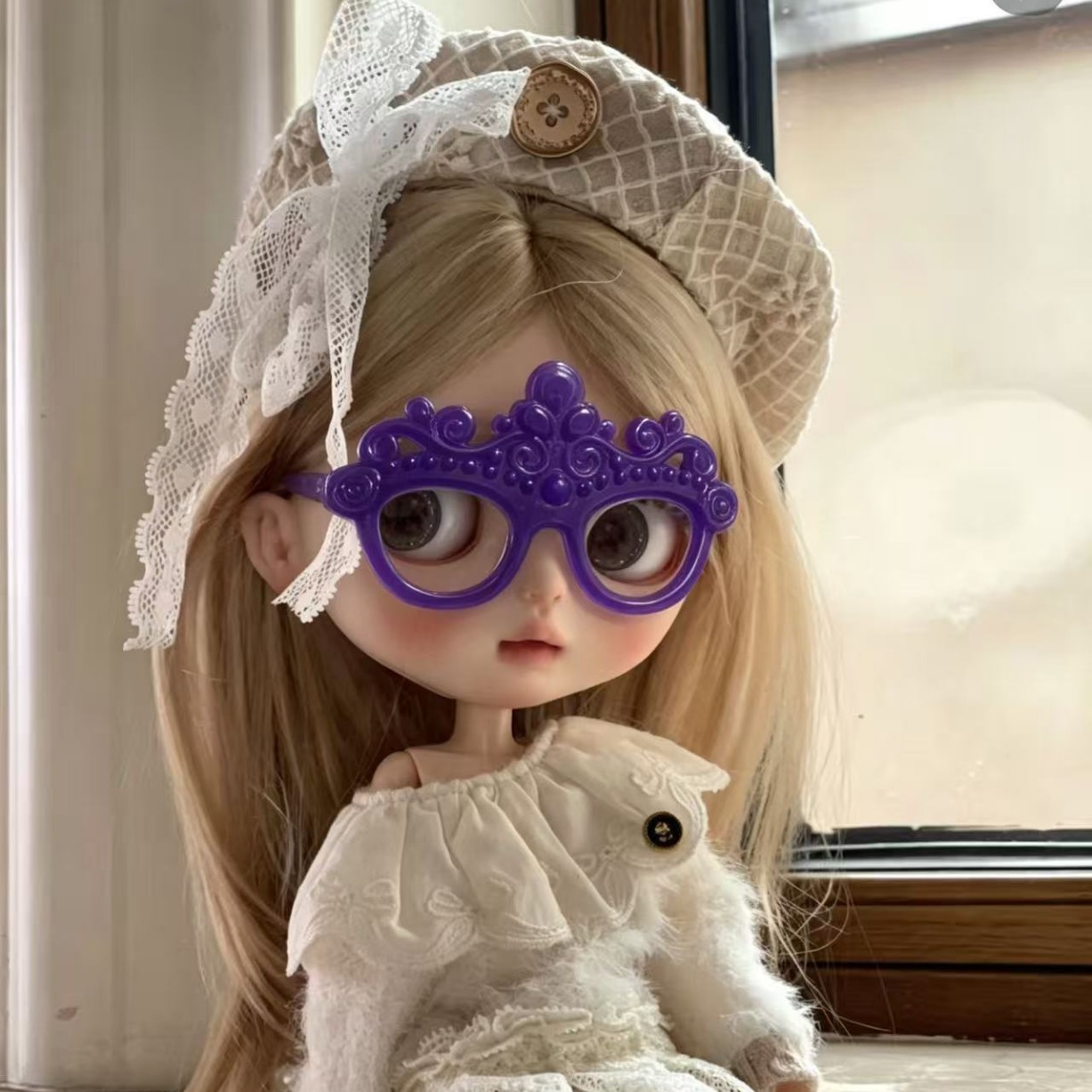 Cross-border popular fashion BJD decorative glasses, unique ghost series toy accessories wholesale, compatible with 4-point and 6-point body shapes