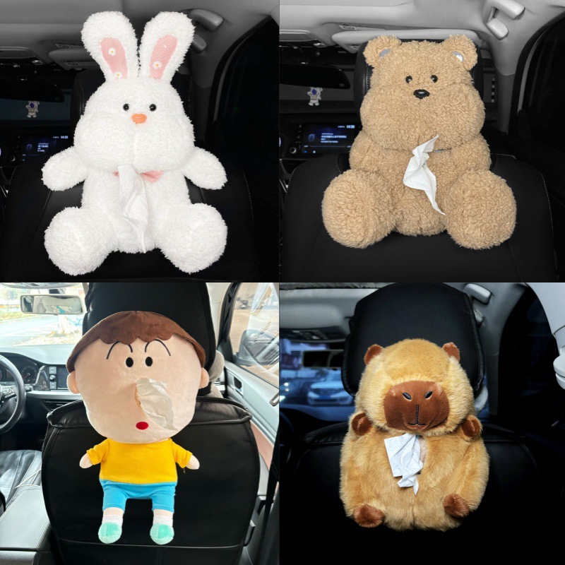 Car Cartoon Tissue Box Seat Back Hanging Tissue Box Car Cute Creative Car Supplies Tissue Cover