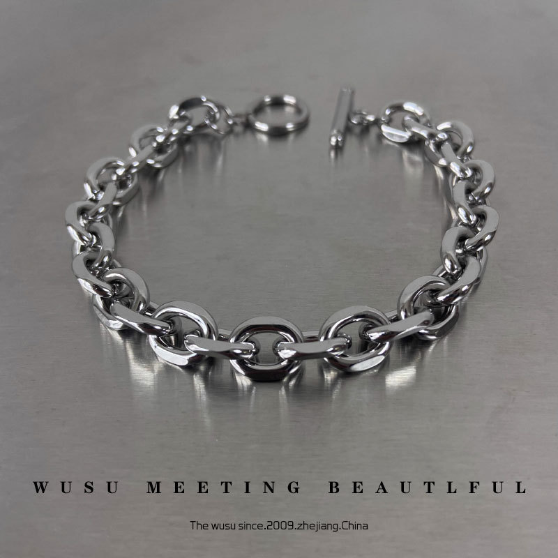 Titanium Steel Color-free Cuban Chain Bracelet Men's Trendy Brand Hip-hop Women's Ins Cold Style Simple Couple Bracelet Accessories Titanium Steel Color-free Cuban Chain Bracelet Men's Trendy Brand Hip-hop Women's Ins Cold Style Simple Couple Bracelet Accessories