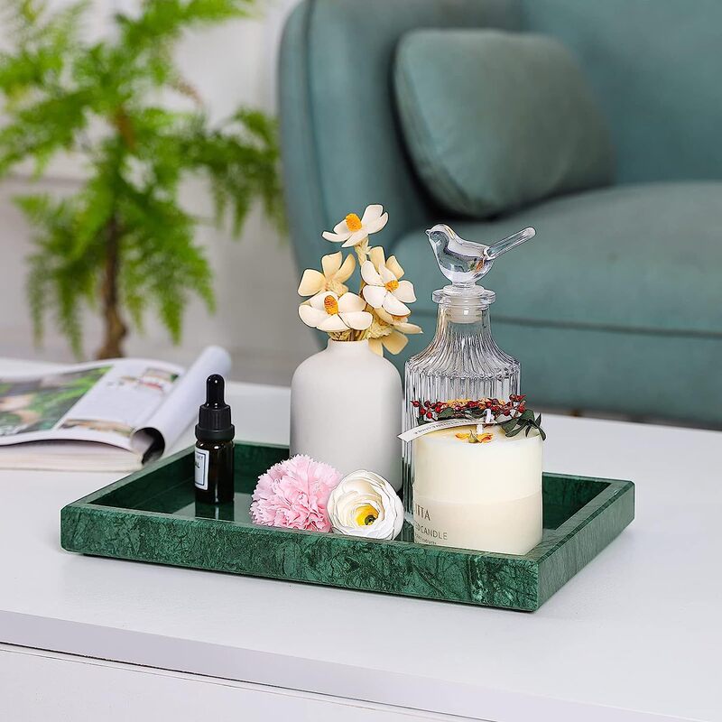 Marble Tray Square Countertop Bathroom Storage Tray Tea Tray Fruit Tray Model Room Home Accessories Storage Tray