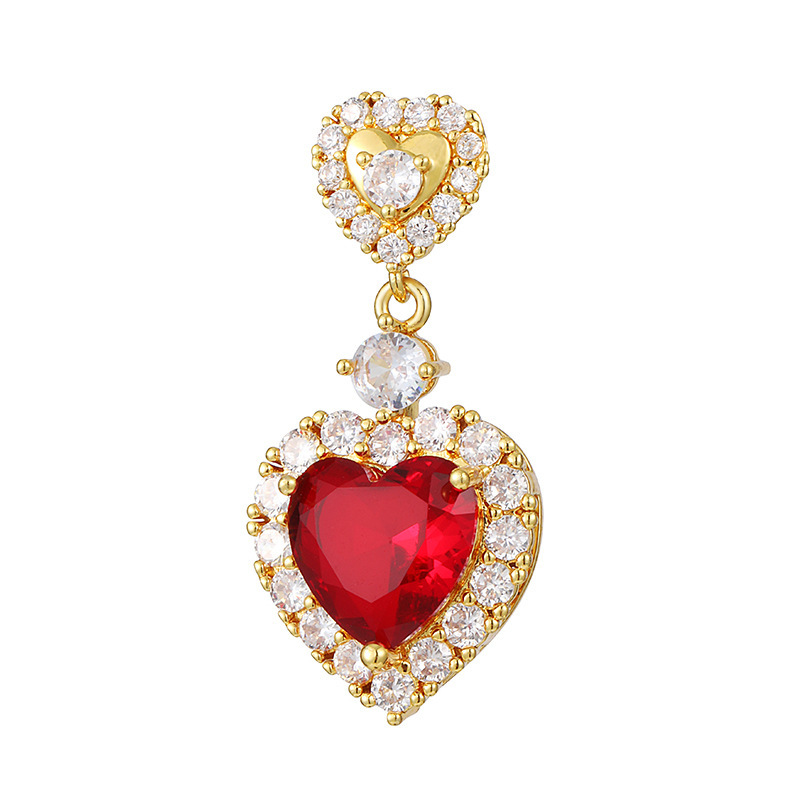 Joyas transfronterizas colgante de rubí esmeralda ligero de lujo accesorios de acero de titanio collar no decolor cadena clavícula