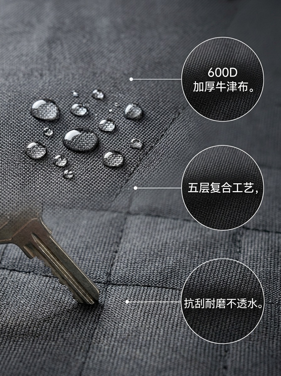 Car pet mat made of Oxford cloth, waterproof, dirt-resistant, non-slip, anti-stain, portable and easy to store, universal for car trunks