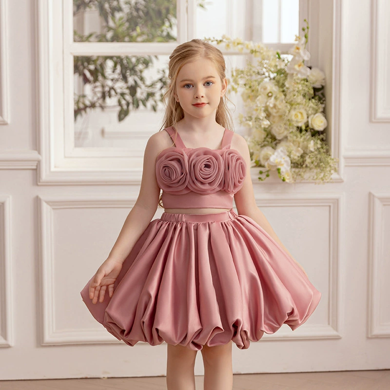 Детское платье, элитный маленький prinsess костюм, комплект, (跨境贸易), цветочное, подарок на день рождения