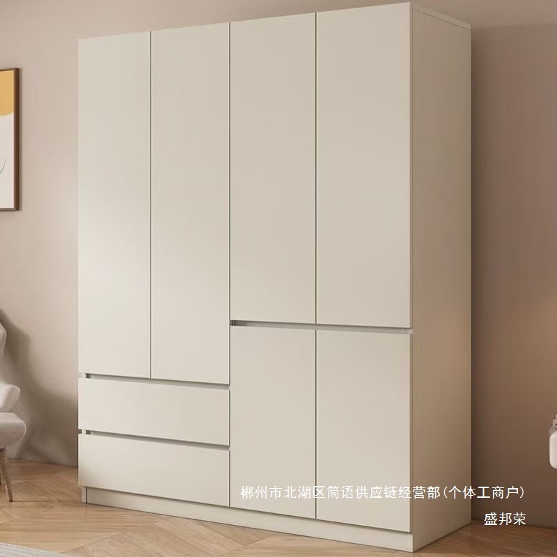 Fábrica directa armario de madera sólida dormitorio doméstico colgante completo sin instalación simple puerta abierta gabinete conjunto ligero image 1