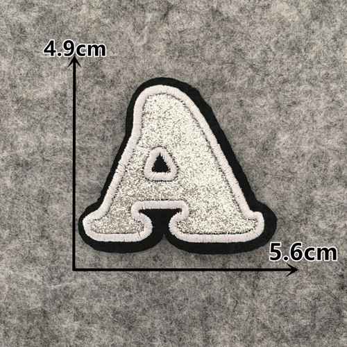 Cartoon silver 26 English letters hot melt tape stickers DIY decorative clothing ironable patch stickers