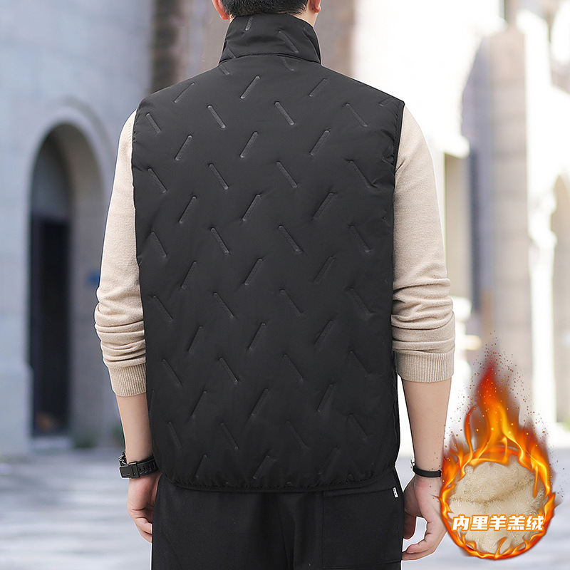 Ropa de invierno de hombre chaleco de ultrasonido herramienta de caballo collar hombre espeso deporte al aire libre comercio exterior chaleco de cashmere
