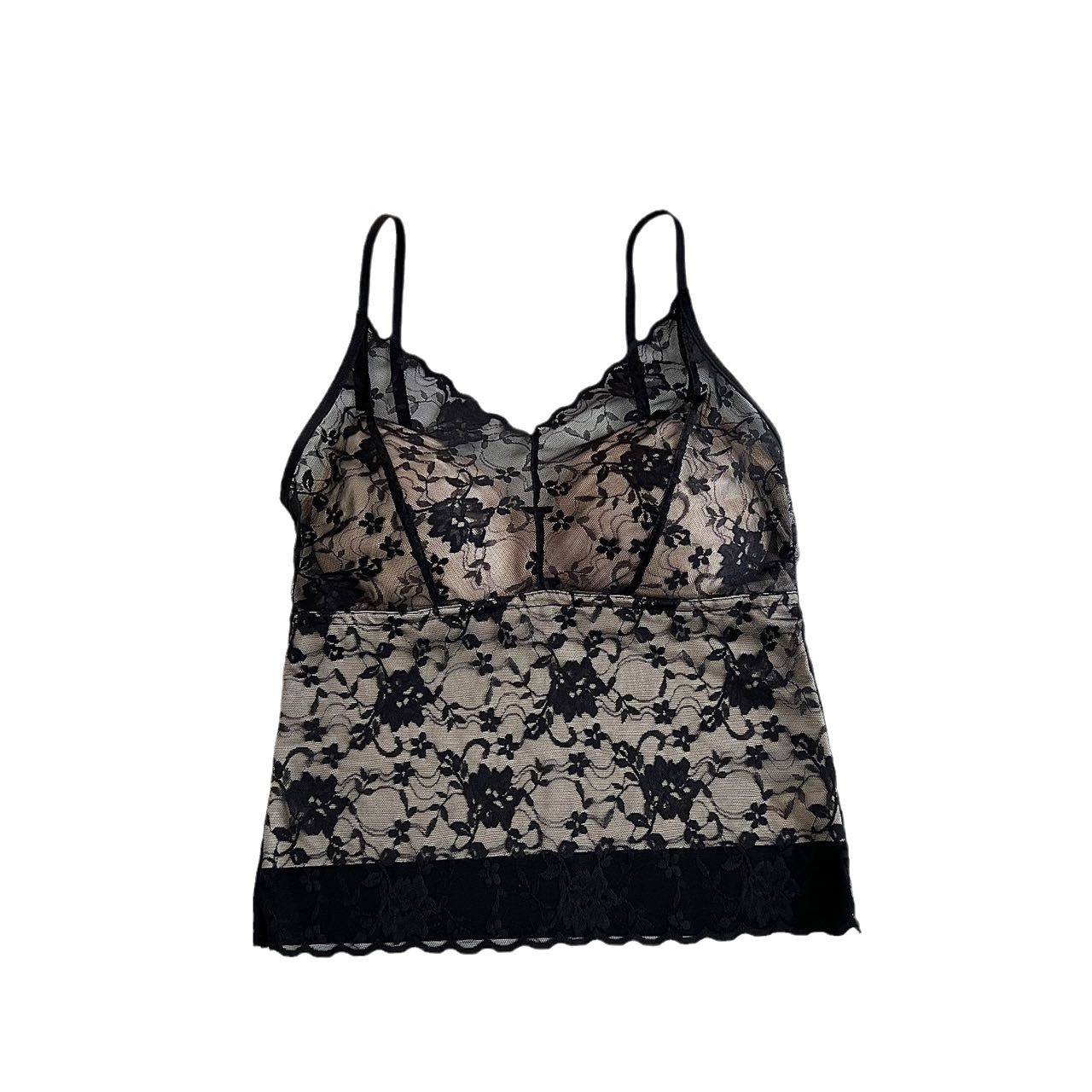 Eslinga de espalda de belleza de encaje sexy Sujetador de copa fija de seda de hielo para mujer