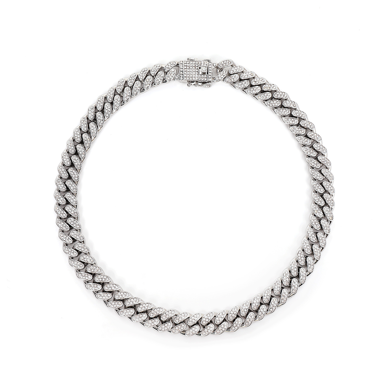 Full double row diamond Cuban hiphop niche design personalized jewelry bracelet_voghion.com