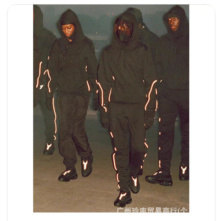 Cross-Border Trendy Brand Sweatshirt Nk Set Spring and Autumn American-Style Hooded Loose Top Nocta Collaboration Reflective Strip Night Wear Cross-Border Trendy Brand Sweatshirt Nk Set Spring and Autumn American-Style Hooded Loose Top Nocta Collaboration Reflective Strip Night Wear