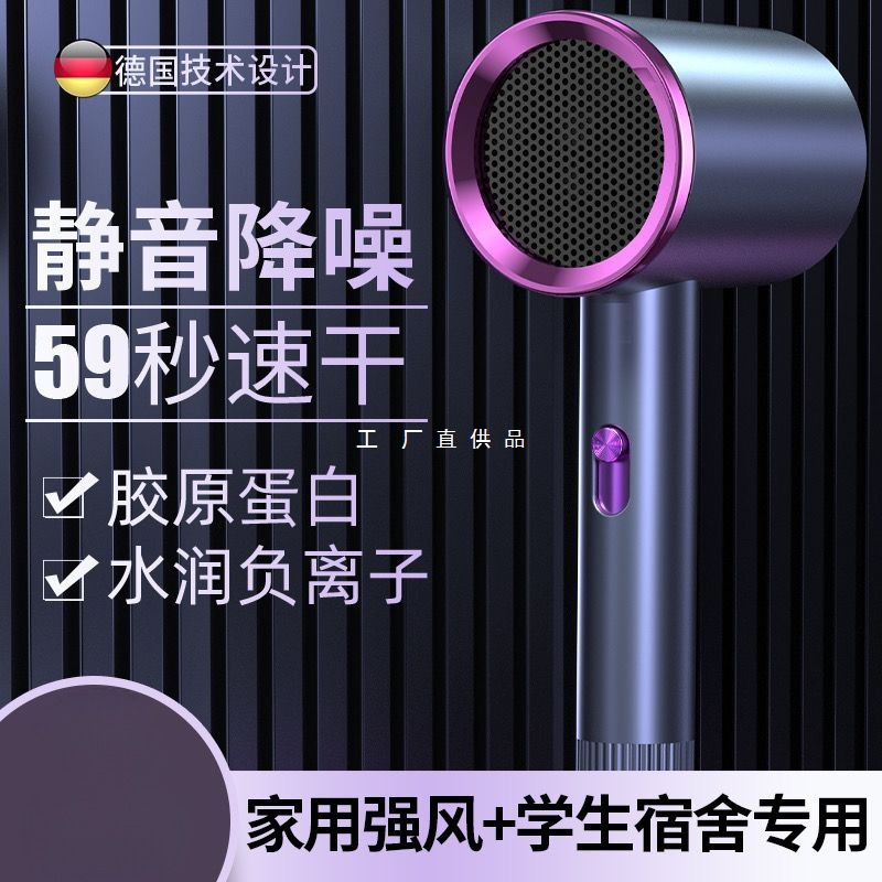 Household High-Power Blue Light Negative Ion Hot and Cold Air Hair Care Silent Hair Dryer for Student Dormitories and Hotels
