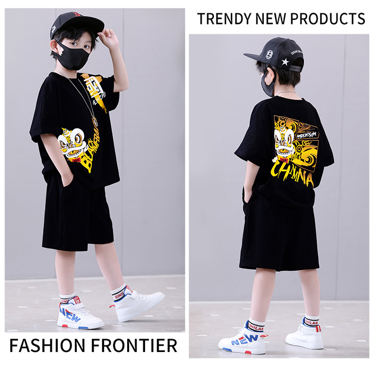 Sportssett 2023 Nye kortermede shortser for barn Sommerklær for gutter Kule og trendy_voghion.com