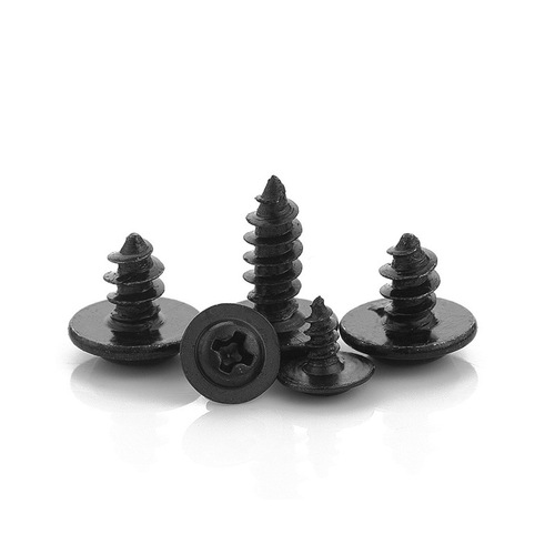 340pcs Black carbon steel PWA cross self-tapping screws with insert, round head screws with pads