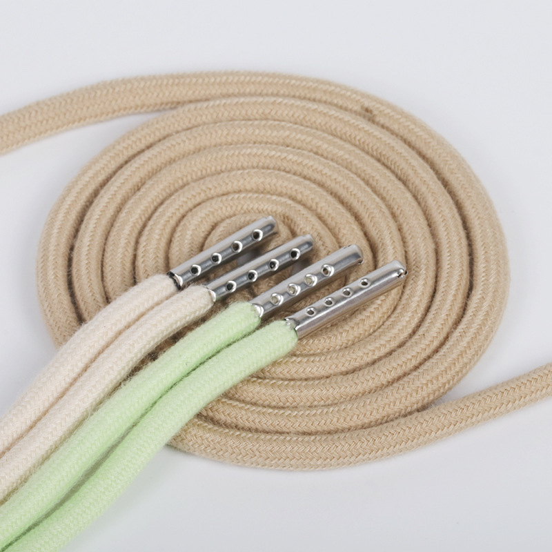 现货彩色加密包芯棉圆绳金属子弹头涤棉卫衣帽绳裤腰抽绳服装辅料