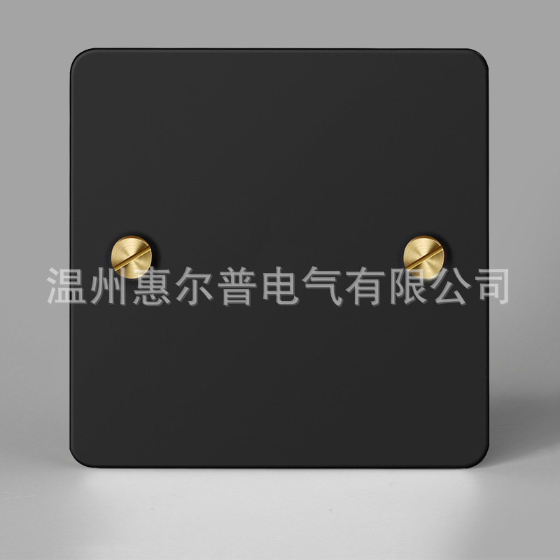 Mounted black retro switch key, light panel stainless steel