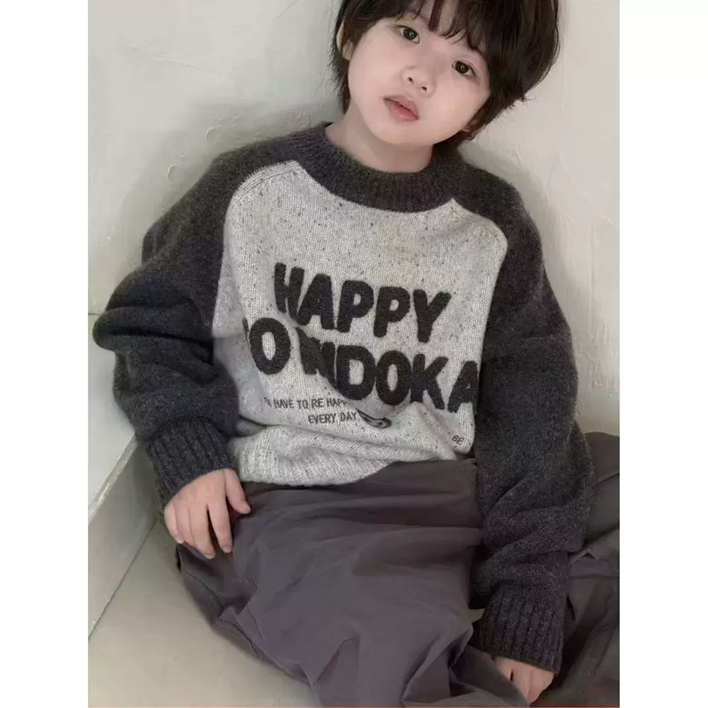 童装男童韩版毛衣2025年新款中大儿童针织衫冬季休闲洋气男孩上衣
