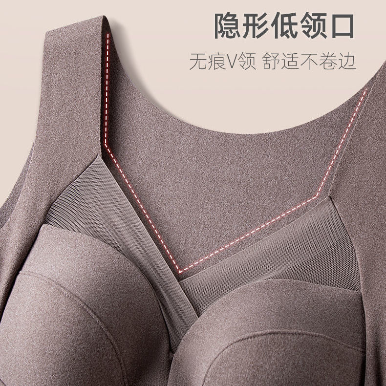 2022 otoño e invierno con cuello en V de terciopelo chaleco térmico superior de las mujeres forrado de vellón engrosado con almohadilla en el pecho de terciopelo ropa interior térmica mujeres